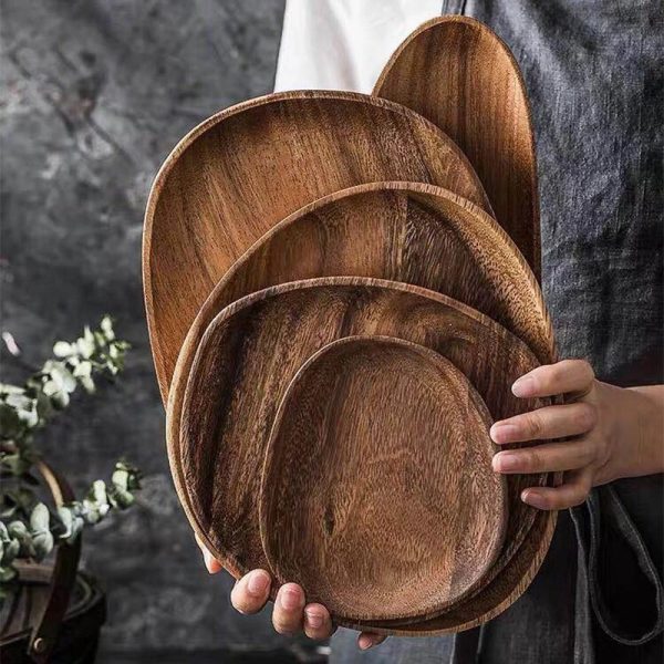 Round Wood Plates, Perfect for Serving, Sushi, Cheese, Sandwiches